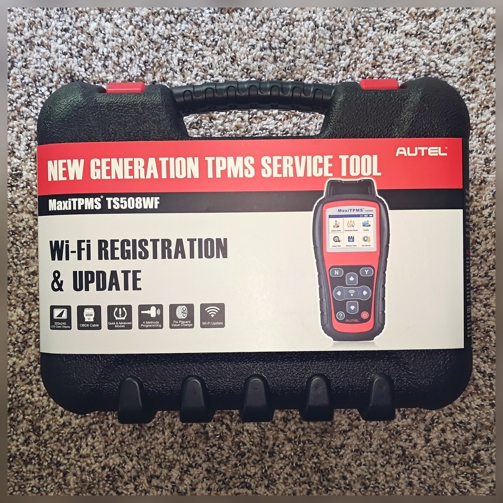 Autel MaxiTPMS TS508WF TPMS Service Tool - Black and Red